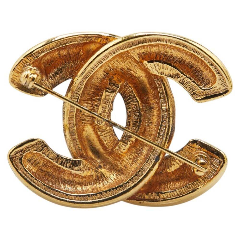 CHANEL Authentic Gold Logo Brooch - Picture 2 of 3